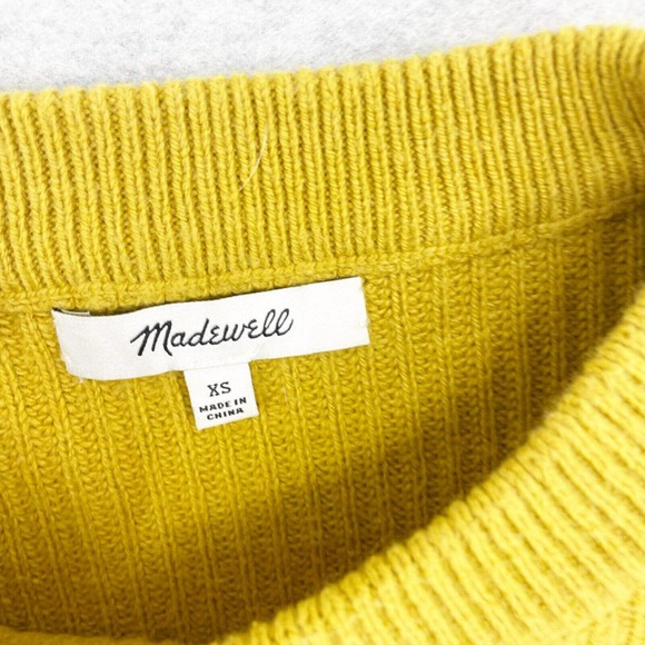 Madewell Womens Patch Pocket Sweater Pullover Mustard Size XS Golden Yellow - Picture 4 of 7